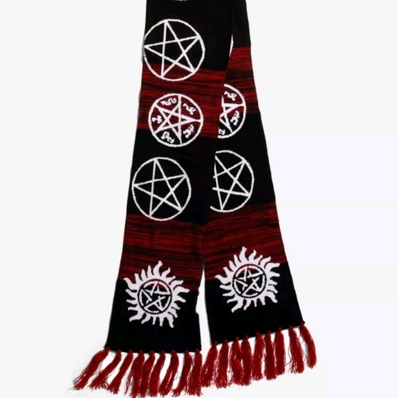Supernatural Scarf With Tassels, New, Winchester - Picture 2 of 2